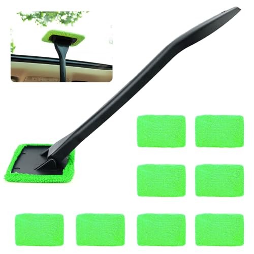Rectangle Windshield Cleaner Tool Kit, Reusable Car Window Cleaner with Green