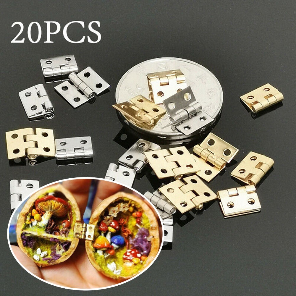 Small Brass Hinges Perfect for Model Making and Storage Boxes 20Pcs Set