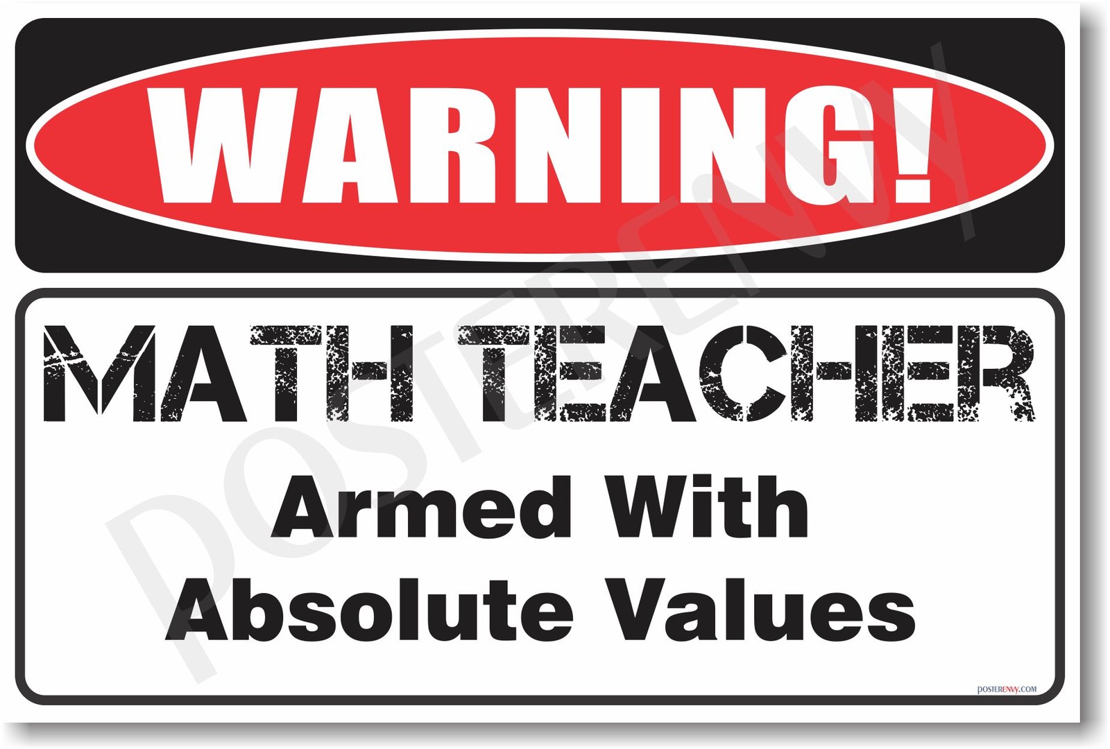 Warning Math Teacher - NEW Novelty Humor Poster (hu234)