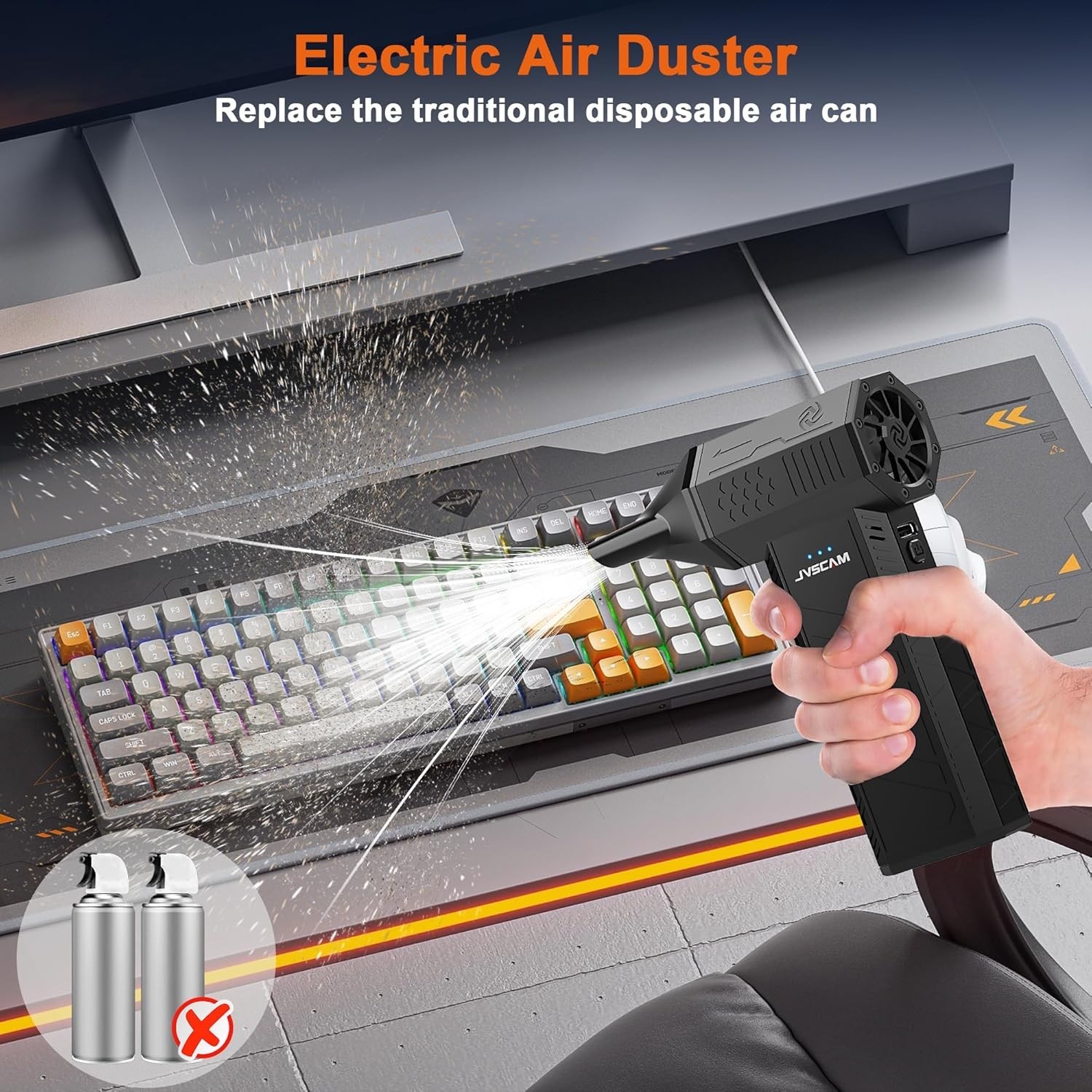 Rechargeable Air Duster - Brushless Motor, 10W Fast Charge