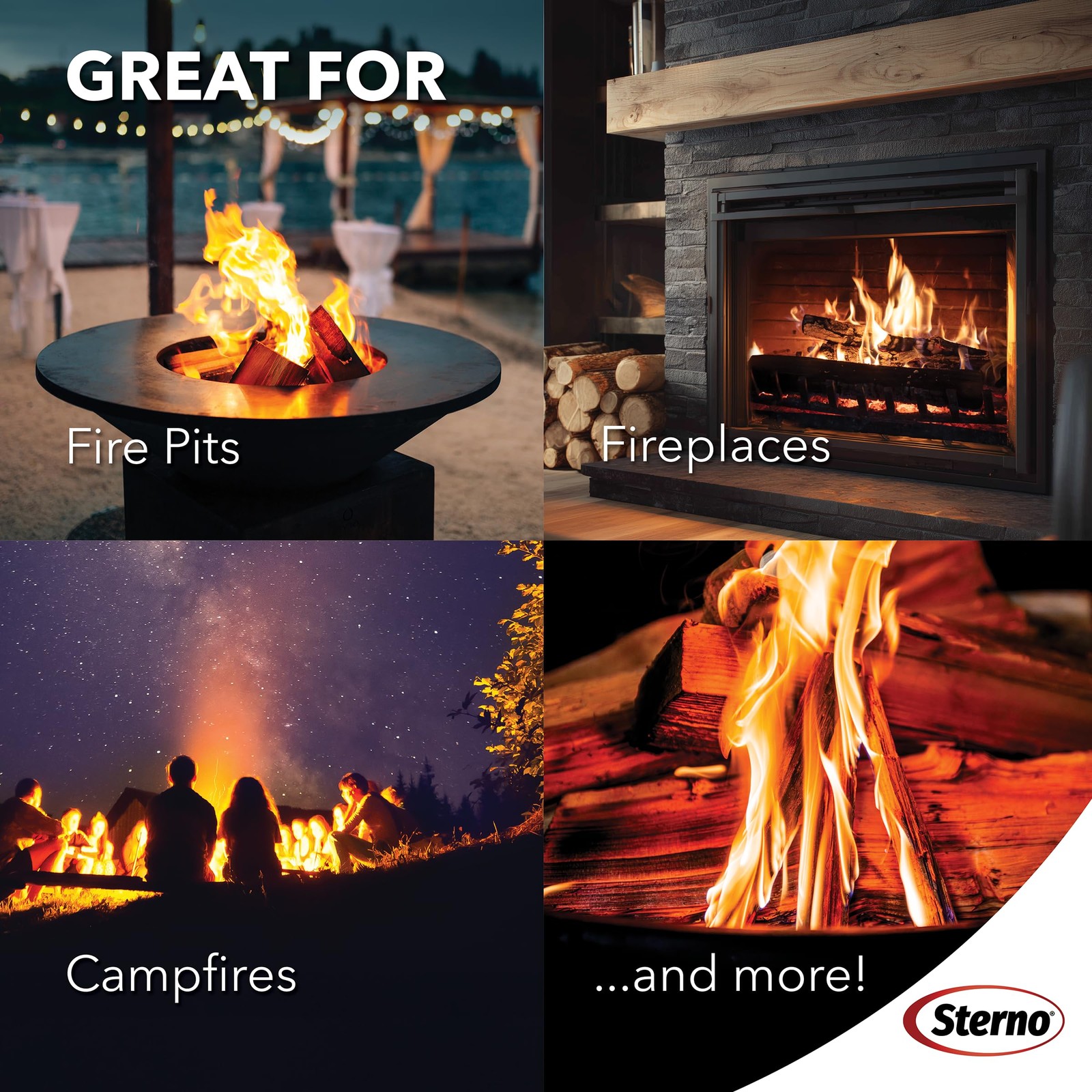 Sterno Fatwood Fire Starter Sticks 10lb All-Natural Resin-Rich Pine Indoor Outdo