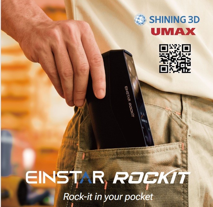 EINSTAR Rockit Wireless Handheld 3D Scanner 0.05mm HD Resolution,  IR VCSEL Scan