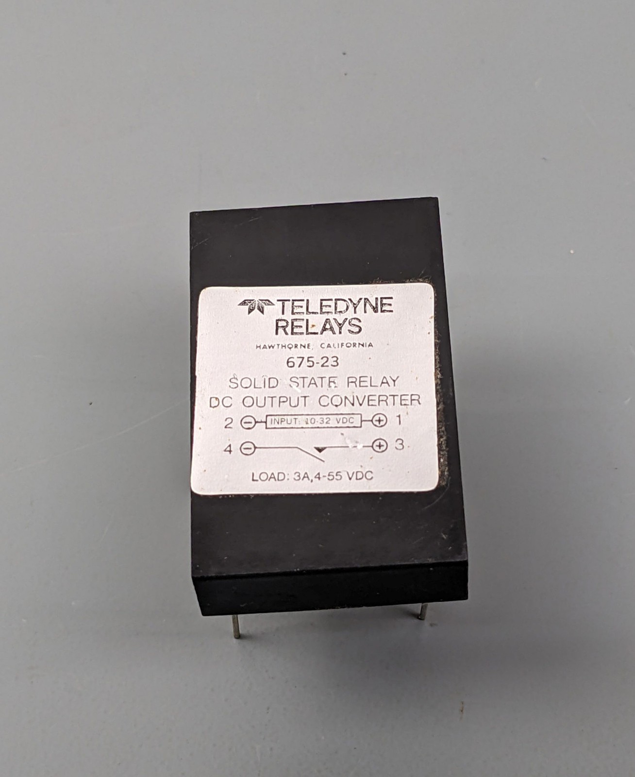 Teledyne 675-23 Solid State Relay 10-32v DC In, 4-55v DC 3A Out