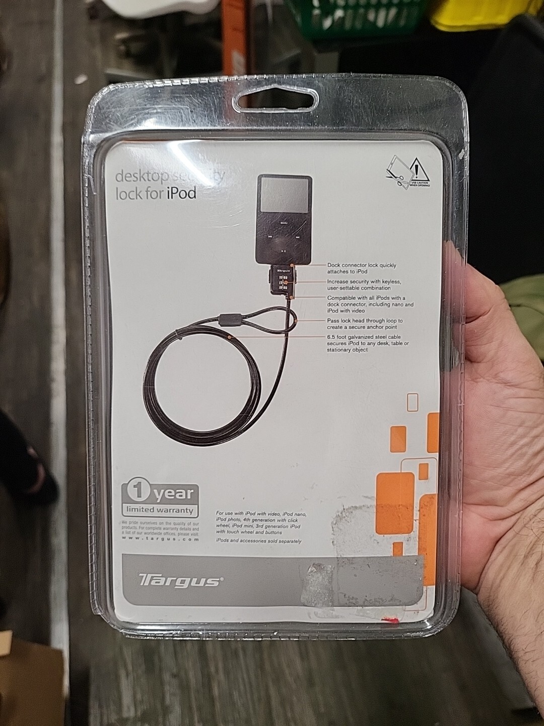 Targus Desktop Security Lock For iPod Stationary Cable Lock New In Box