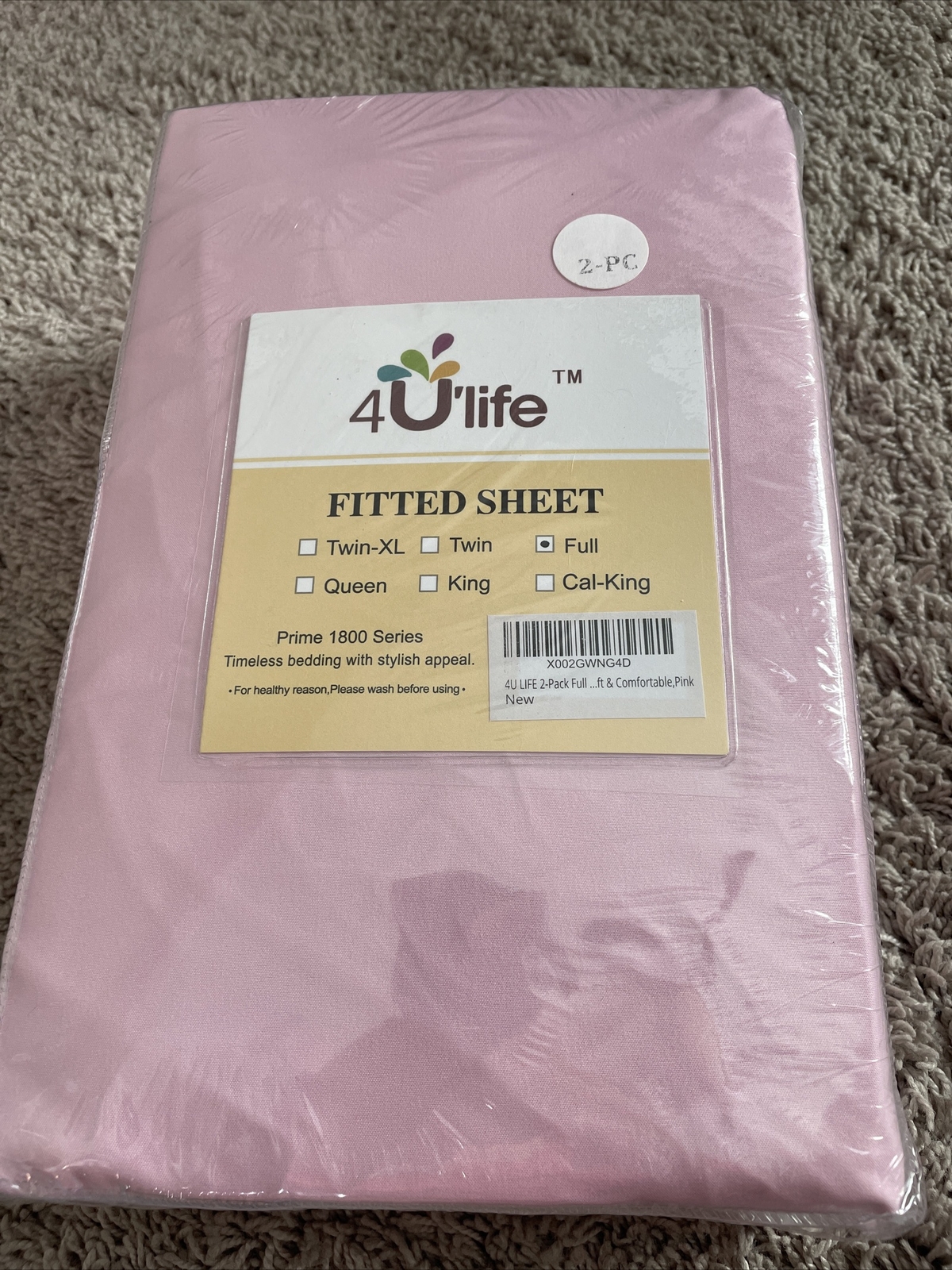 2 pack Full fitted sheets. pink. BNWT 4U’life