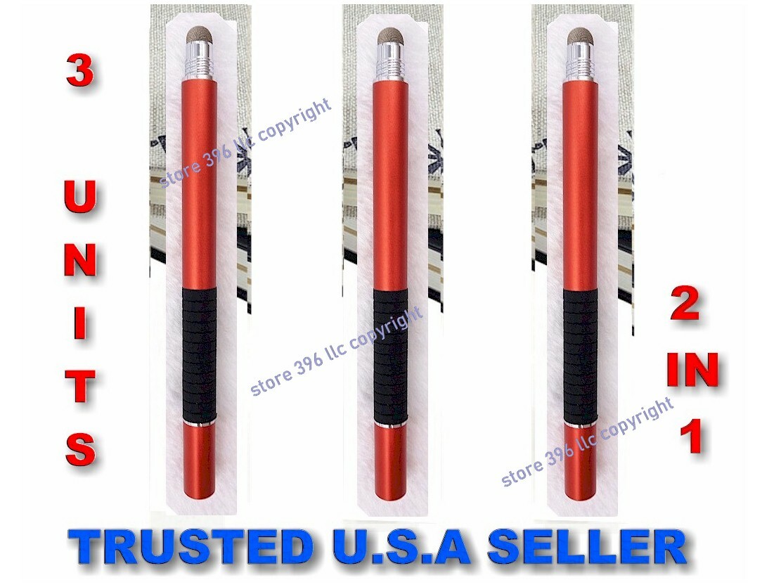 3x Stylus Pen 2 in 1 Fine Point & Mesh Tip for Touch Screen Tablet PC smartphone