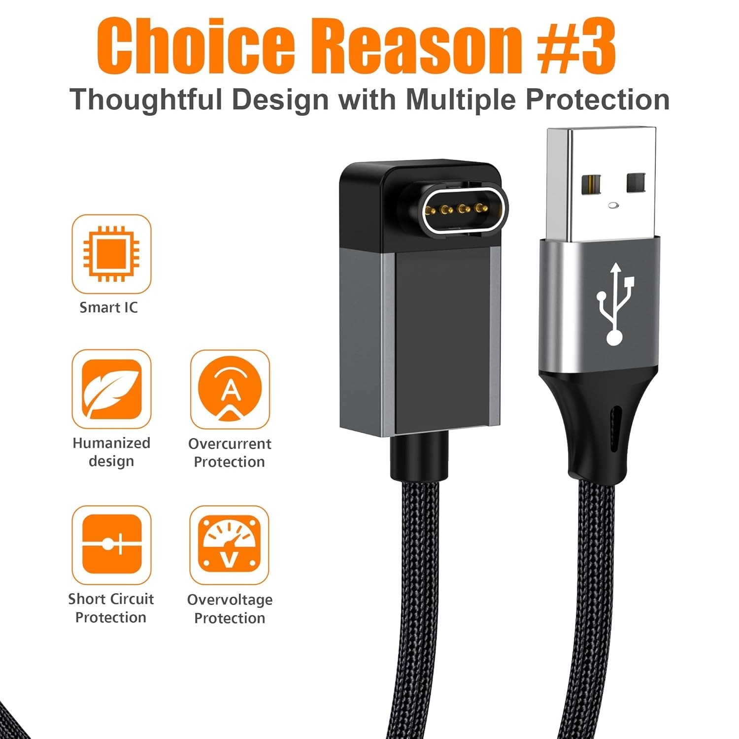 1.5ft Charger for Garmin Watch, L-Shape Zero Gap Charging Cable for Fenix, Fo...