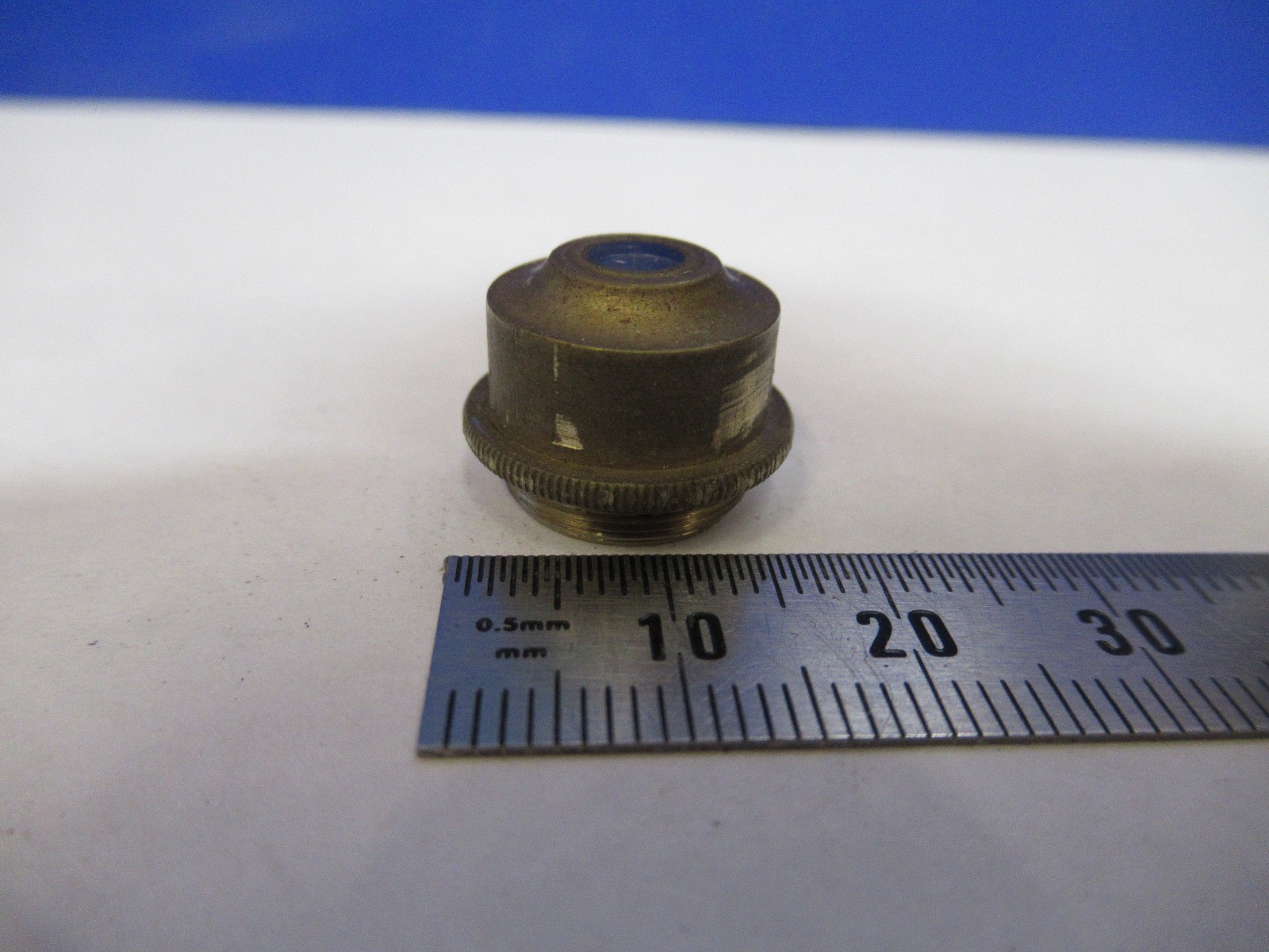 ANTIQUE BRASS OBJECTIVE UK LONDON OPTICS MICROSCOPE PART AS PICTURED V4-A-78