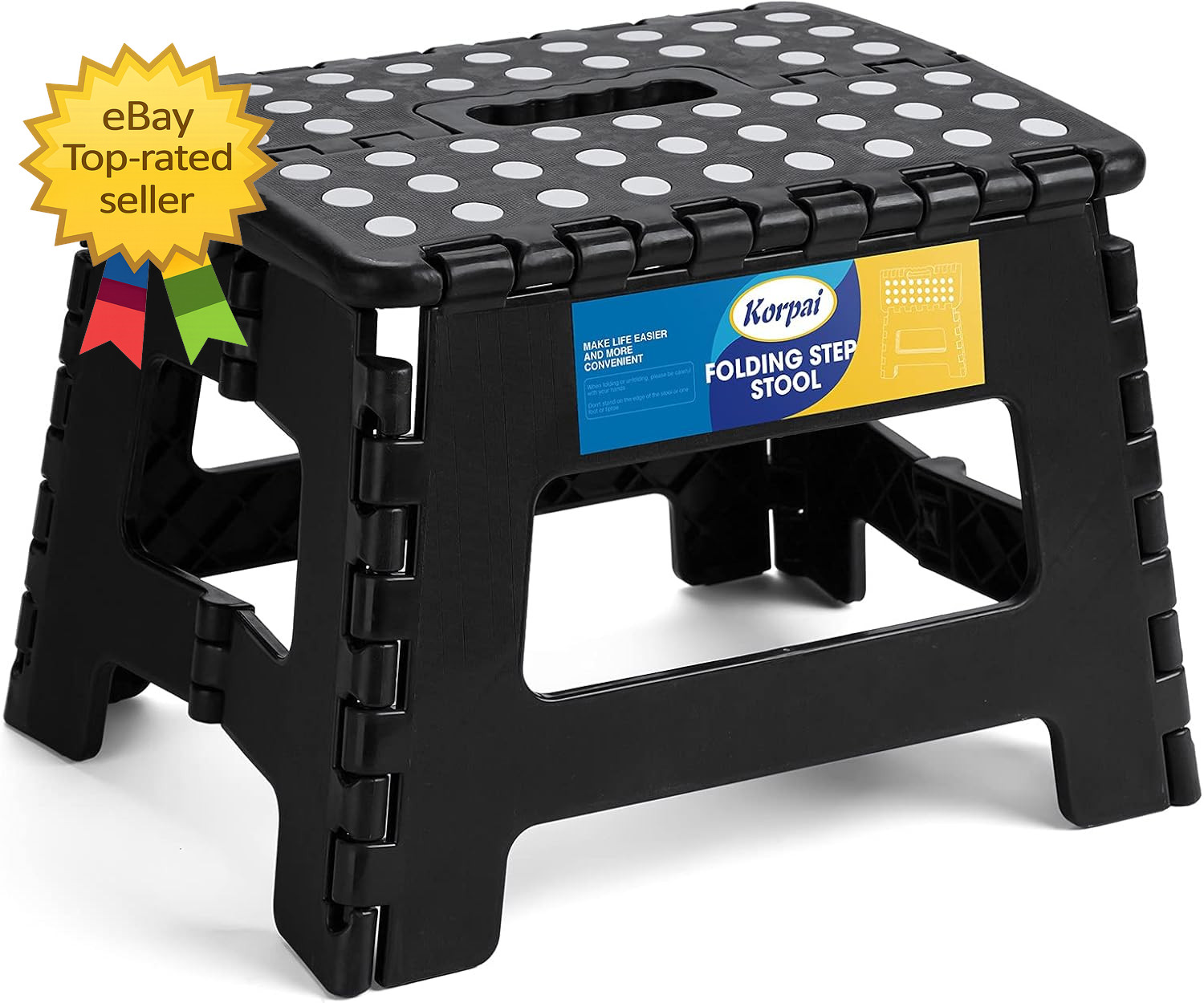 9" Folding Step Stool for Adults Kids Non Slip Folding Stools with Portable