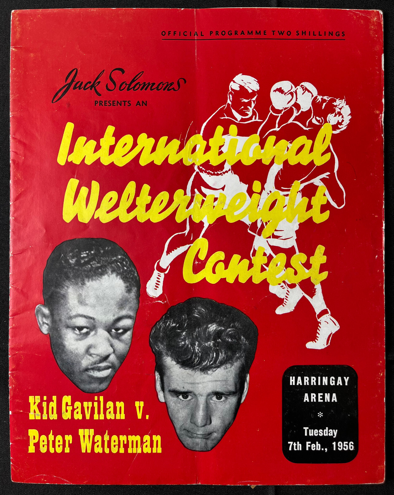 1956 KID GAVILAN vs PETER WATERMAN Vintage Onsite Boxing Program HARRINGAY ARENA