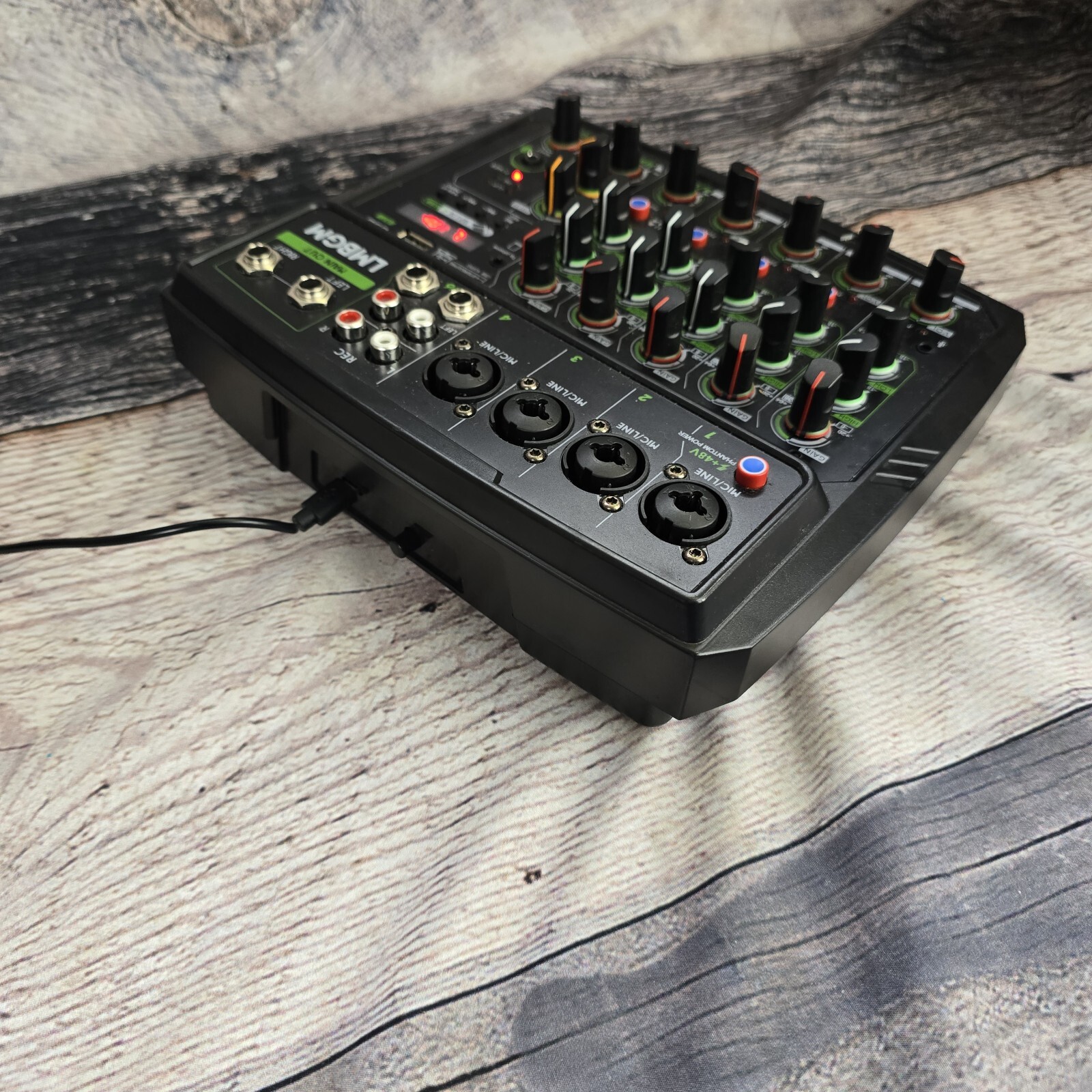 6 Channel Audio Mixer Mixing Console Led Screen USB Powered Podcast Music Mic