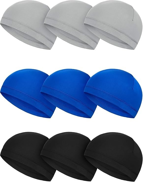 9 Pcs Cooling Skull Cap Sweat Wicking Helmet Liner Runnin Head Wrap Multi Colors