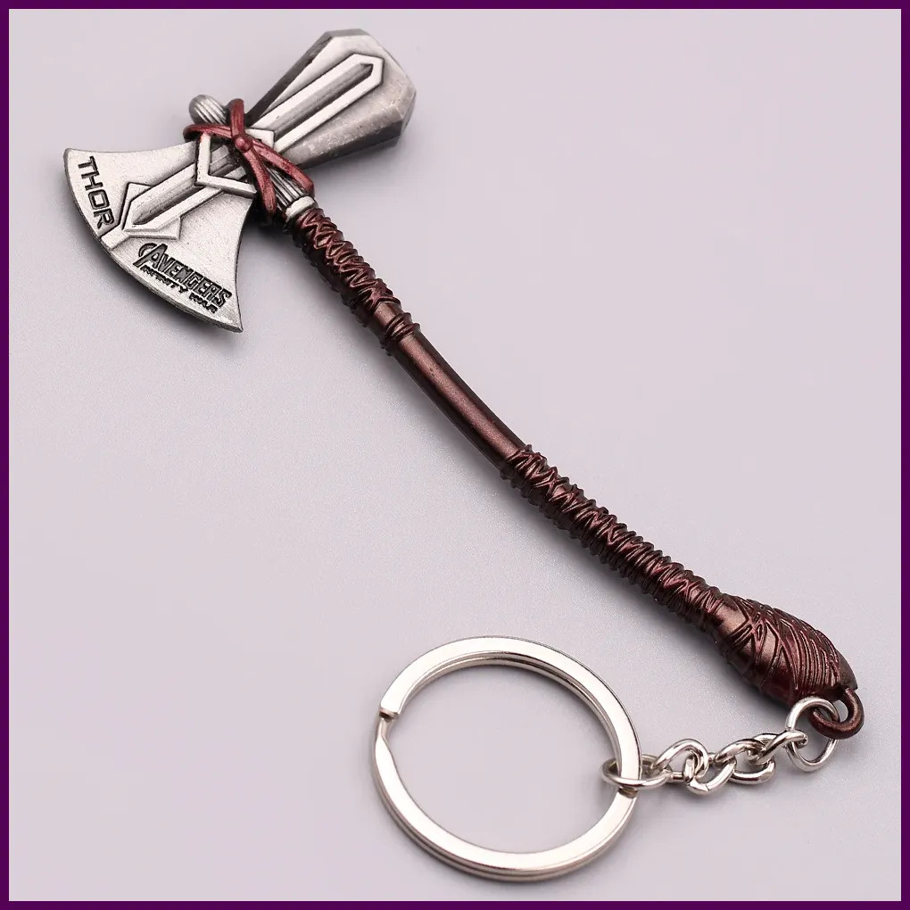 Superhero Thor weapon Storm Axe model Keychain Cosplay Prop Stormbreaker Axe