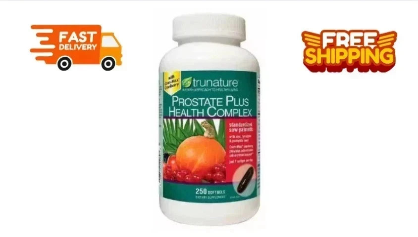 Trunature PROSTATE PLUS HEALTH COMPLEX 250 Softgels with Saw Palmento - Fresh!