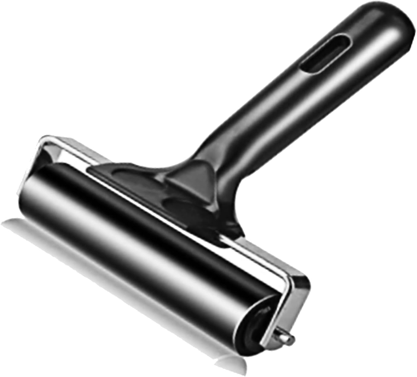 4 Inch Professional Rubber Roller with Comfort Grip Handle  Stainless Steel C...