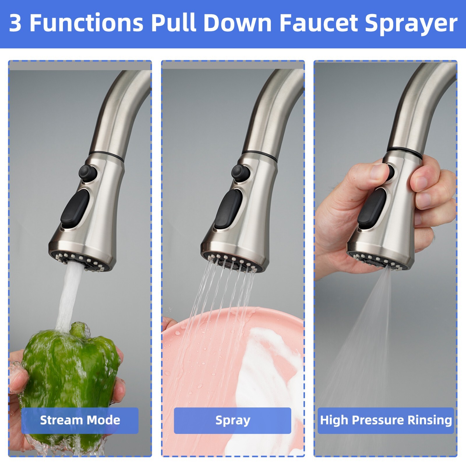 Pull Down Kitchen Faucet Head Replacement Compatible with Moen Delta Faucets US