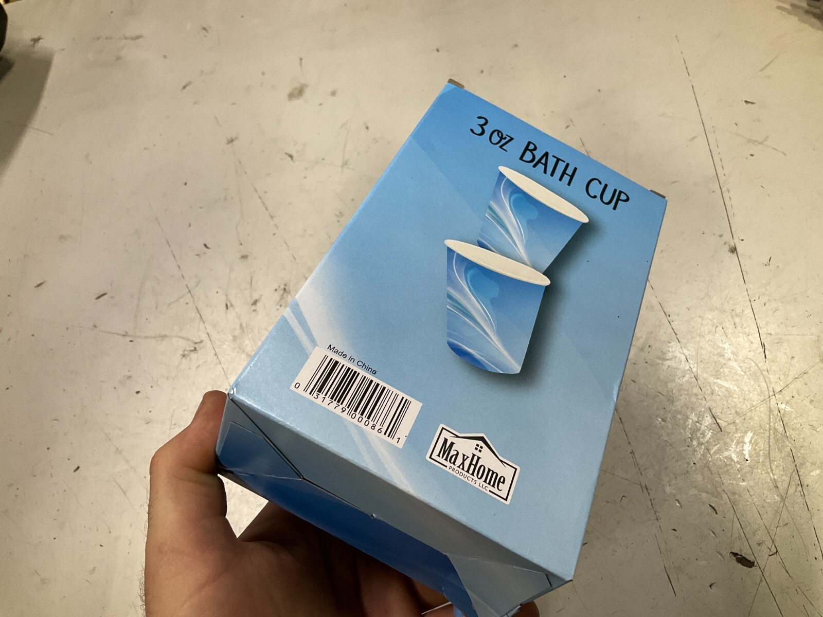 Max Home Products Paper Bath Cups 3 oz. BLUE PATTERN 52ct