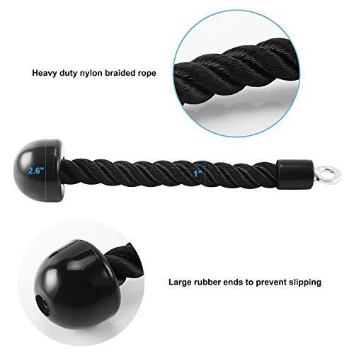 Pull Down Rope Single Grip Tricep Bicep Exercise Attachment for Black 1 pack
