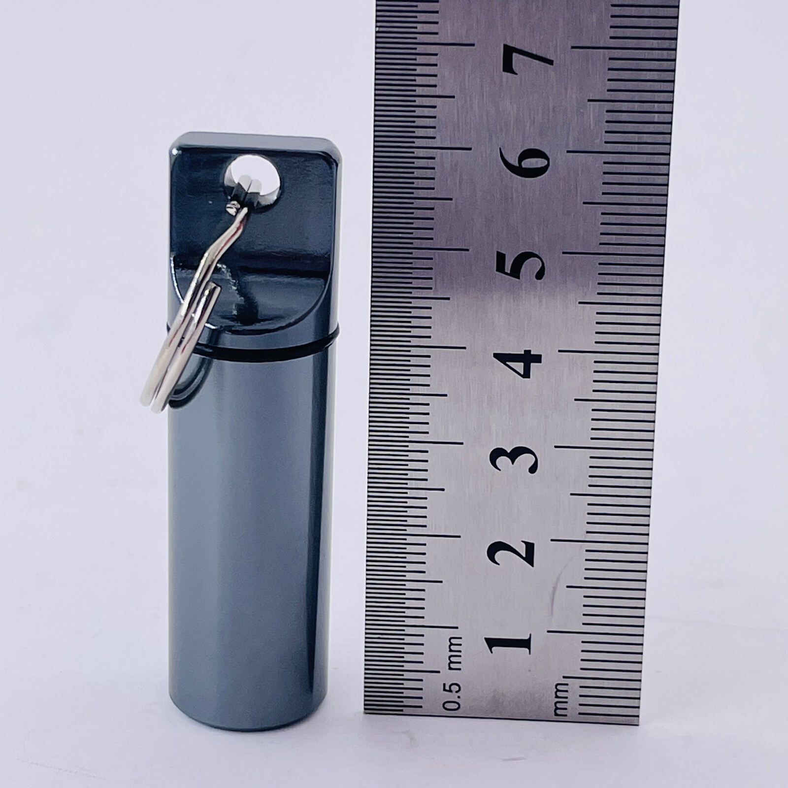 5pcs Waterproof Mini Pill Box Case Holder Container Metal Capsule Tool Keychain