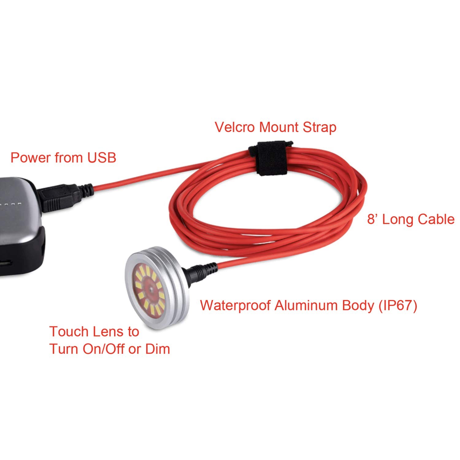 Voltaic Systems Emergency USB Led Light - Waterproof, Dimmable Single, Silver