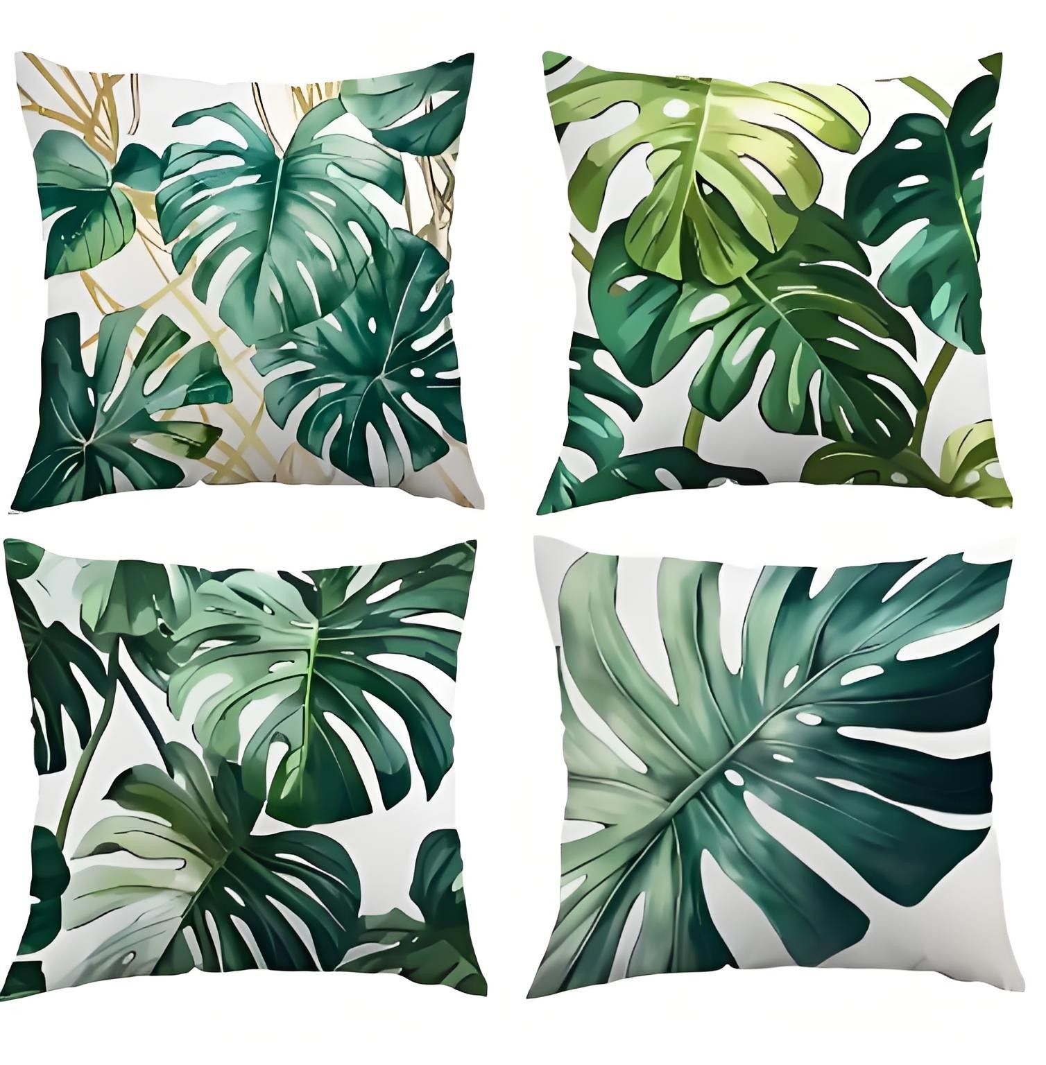 4 Pack Decorative Throw Pillow Cases Set Cushion Covers 18"x18"