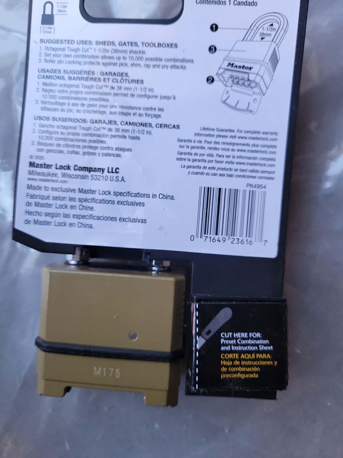 Master Lock Magnum Combination Padlock With 1.5" Shackle