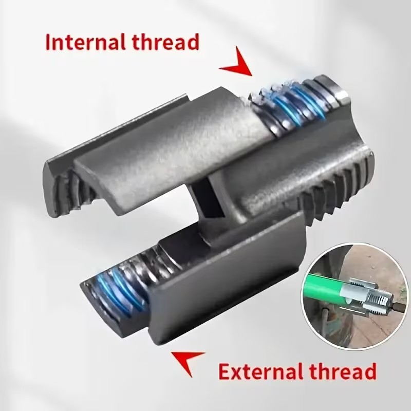 10Pcs PVCPipe Threader Kit 1/2" 3/4" 1" NPT Integrated Internal & External Pipe