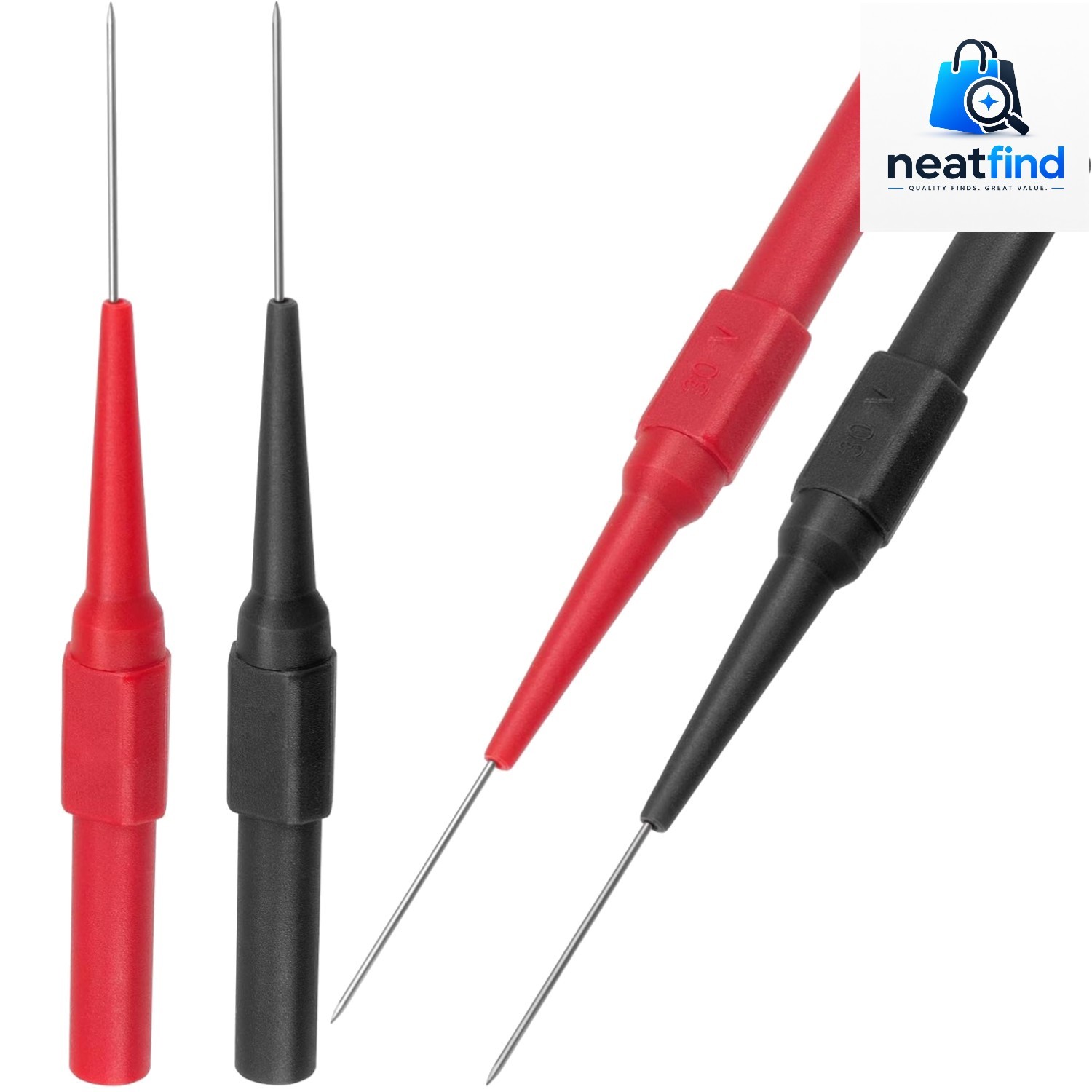 4Pcs 0.7mm  Probe Pins, Non-Destructive Insulation Wire Piercing Needle, Stai...
