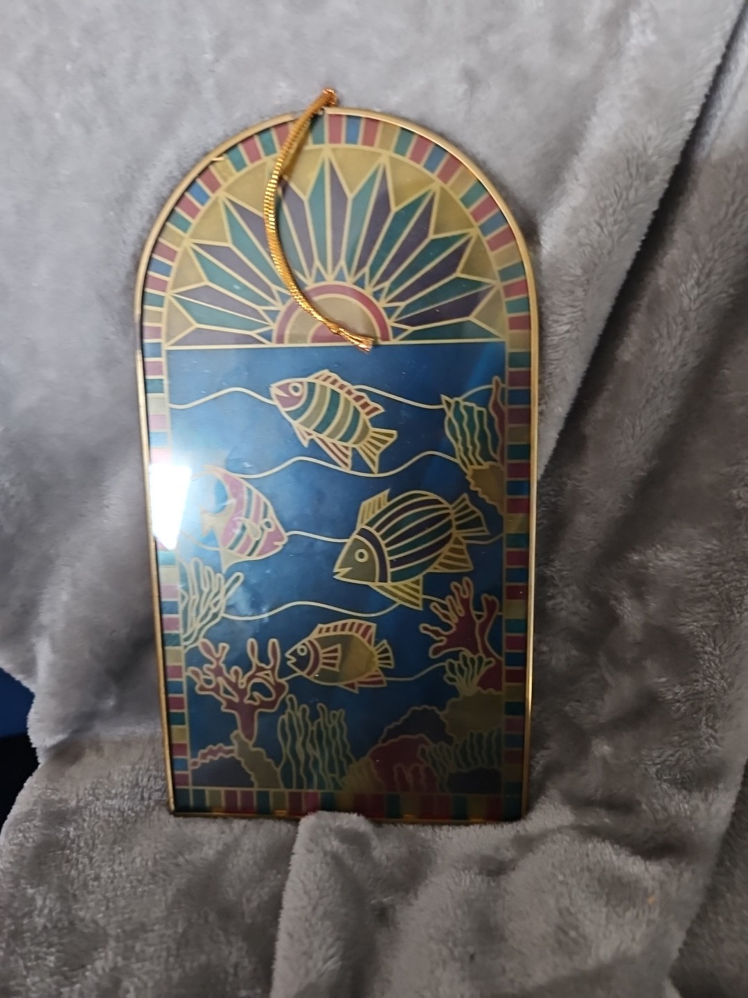 Avon Colors of the Caribbean Sun Catcher Stained Glass Window Hanging New 9" Tal