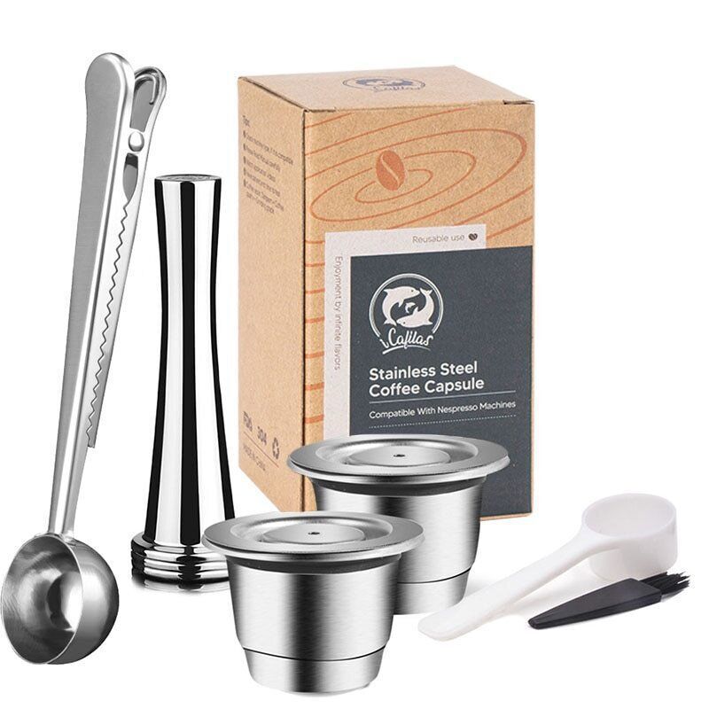 Reusable Coffee Capsules Cup Stainless Steel Refillable Coffee Capsule Refilling