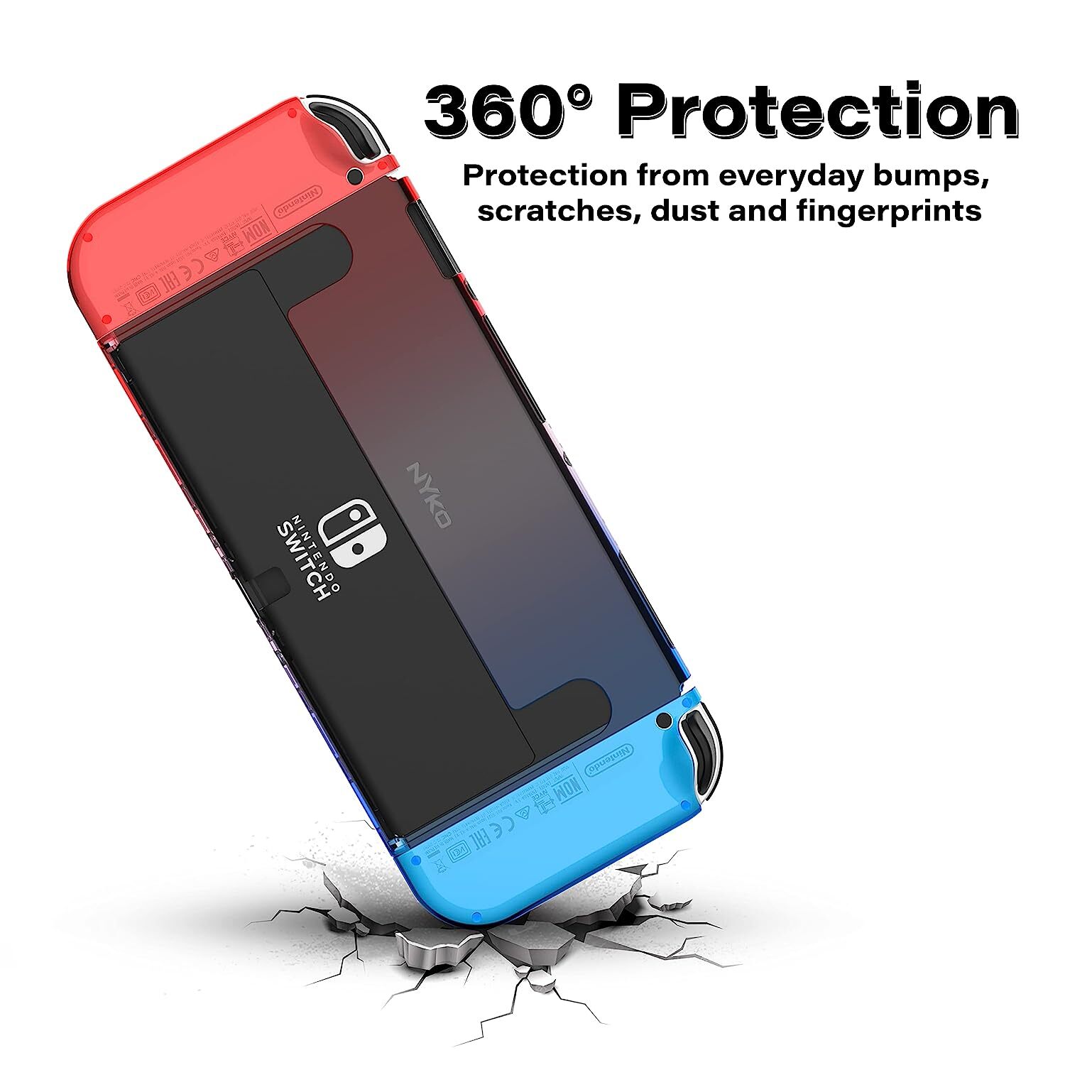 Nyko Thin Case for Nintendo Switch OLED - Red & Blue [Nintendo Switch Accessory]