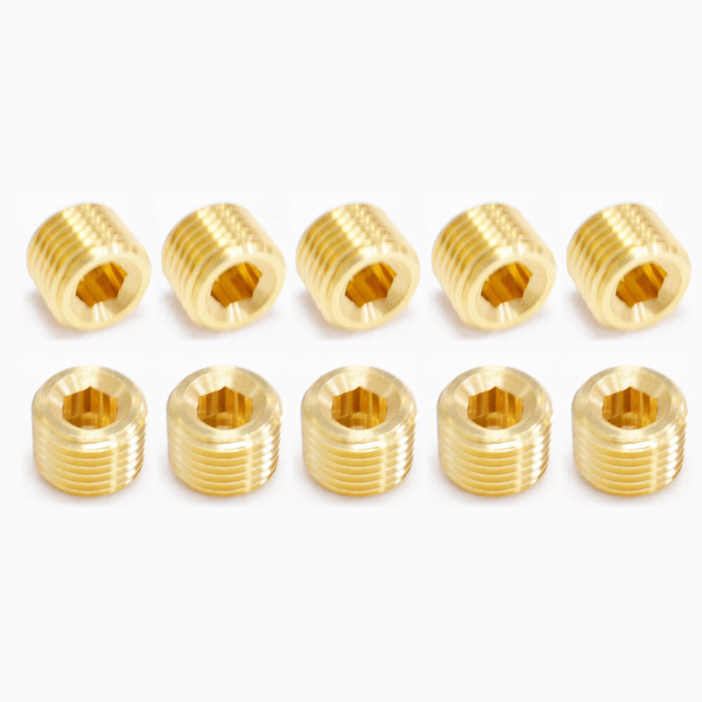 20Pcs Brass Pipe Plug 1/4" NPT Male Thread Hex Internal Head Socket Fitting USA