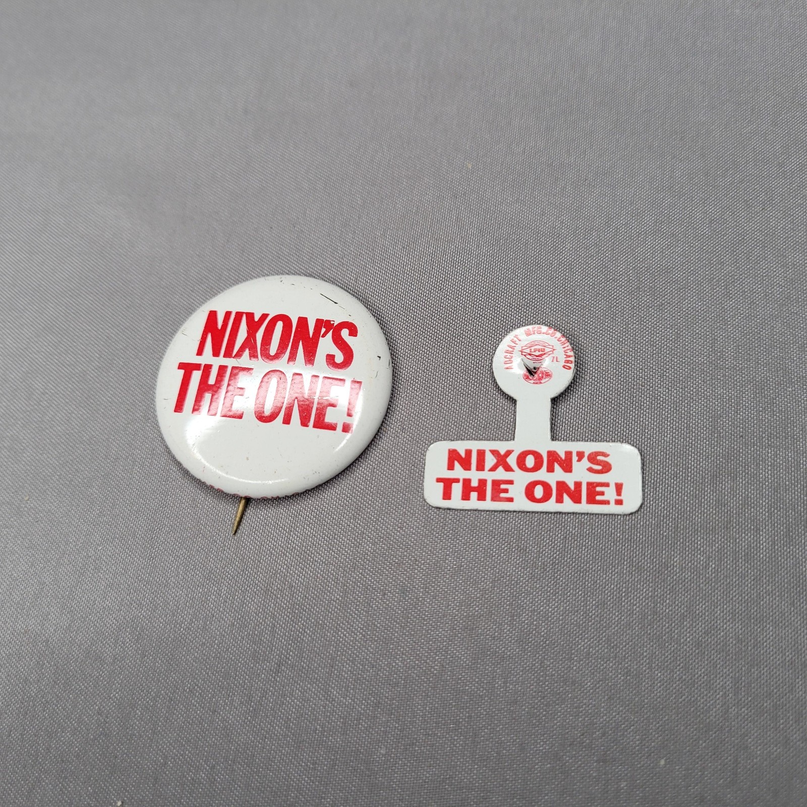 Vintage Nixon's The One 1968 Campaign Pinback Buttons Lot 2 Political Republican