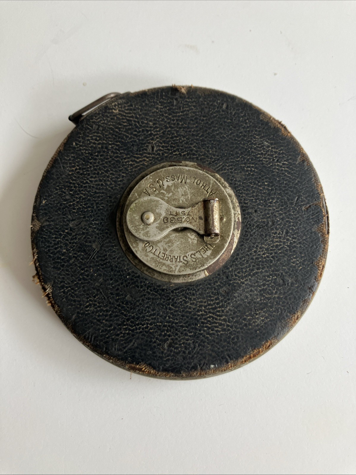 Antique RARE The L.S. Starrett 1917 To 1920s 75ft Tape Measure W/ Black&Silver
