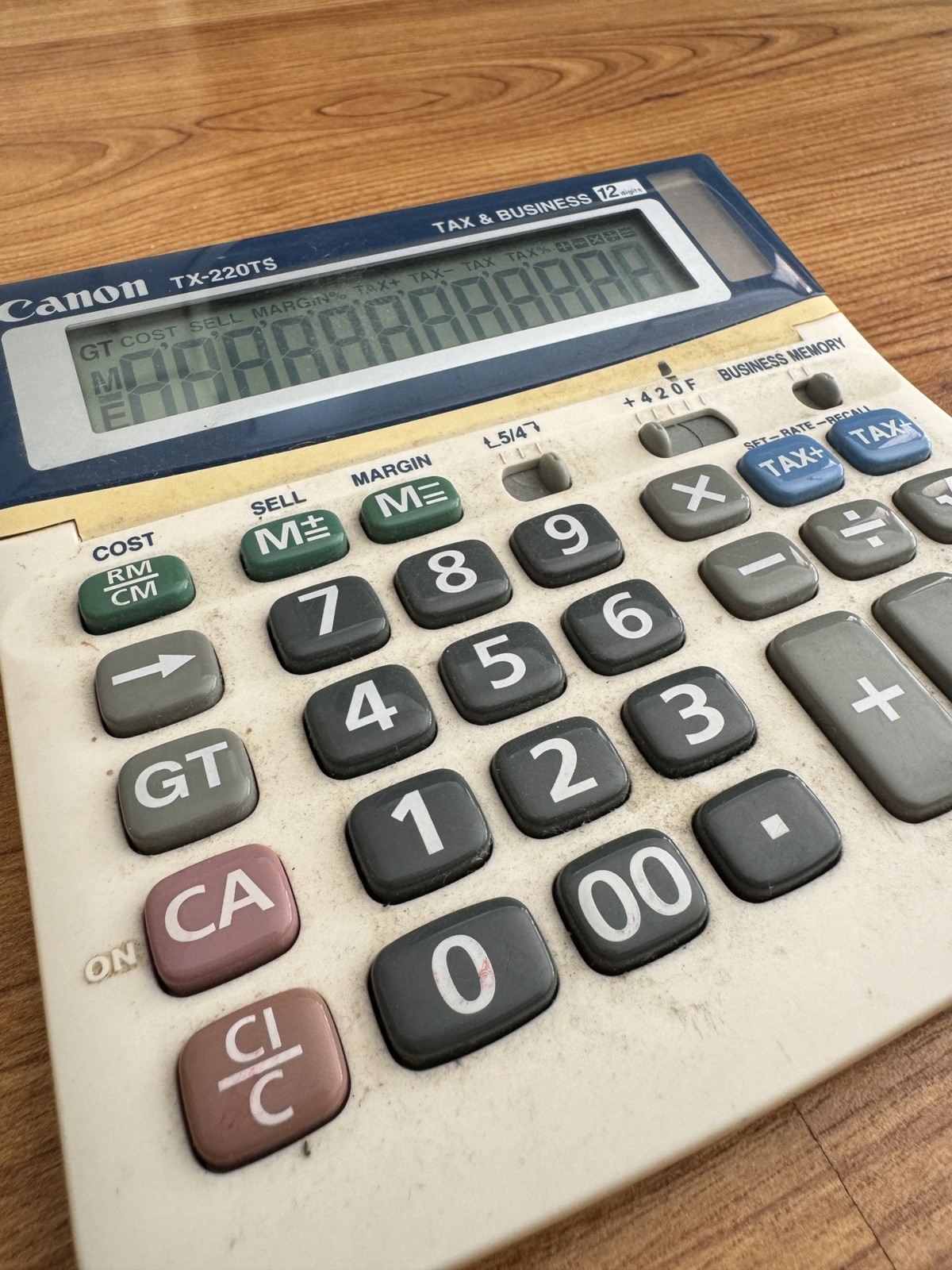 TX220TS Calculator Canon - DUAL POWER TAX BUSINESS FUNCTION ADJUSTABLE DISPLAY