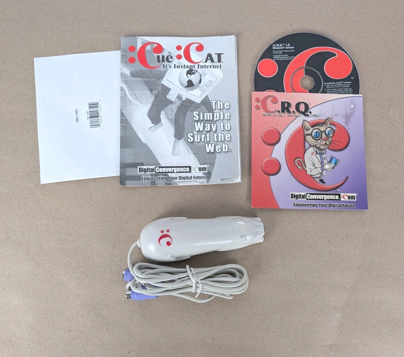 CUE CAT Digital Convergence USB Barcode Scanner Reader NEW with Software