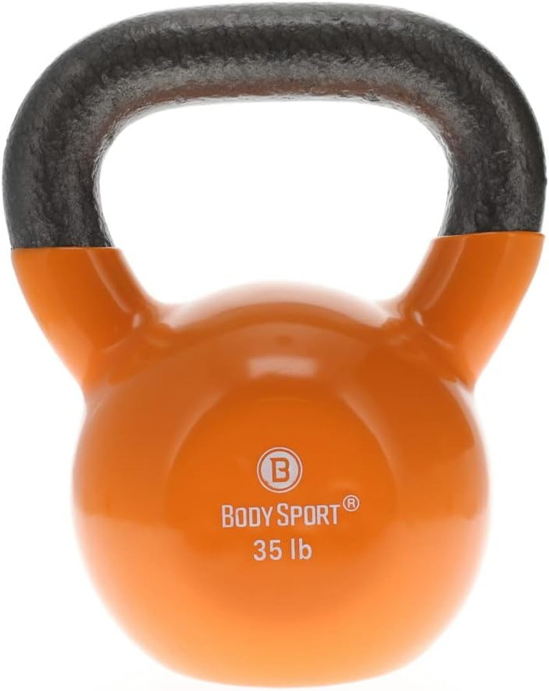 Body Sport Cast Iron Vinyl Coated Kettlebells – Kettlebell for Weight Lifting –