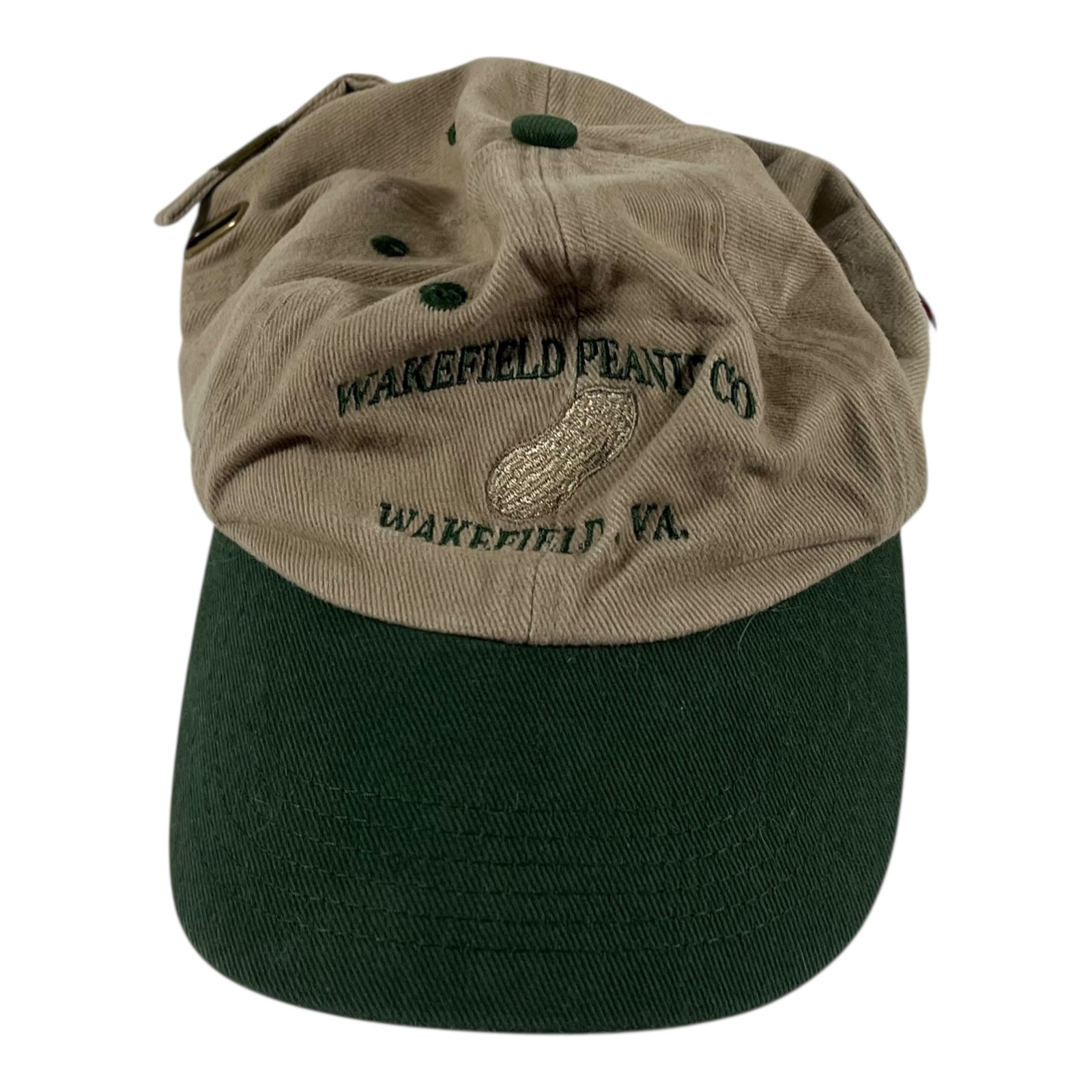 Falcon Wakefield Peanut Co Embroidered Baseball Cap Tan Green Adjustable