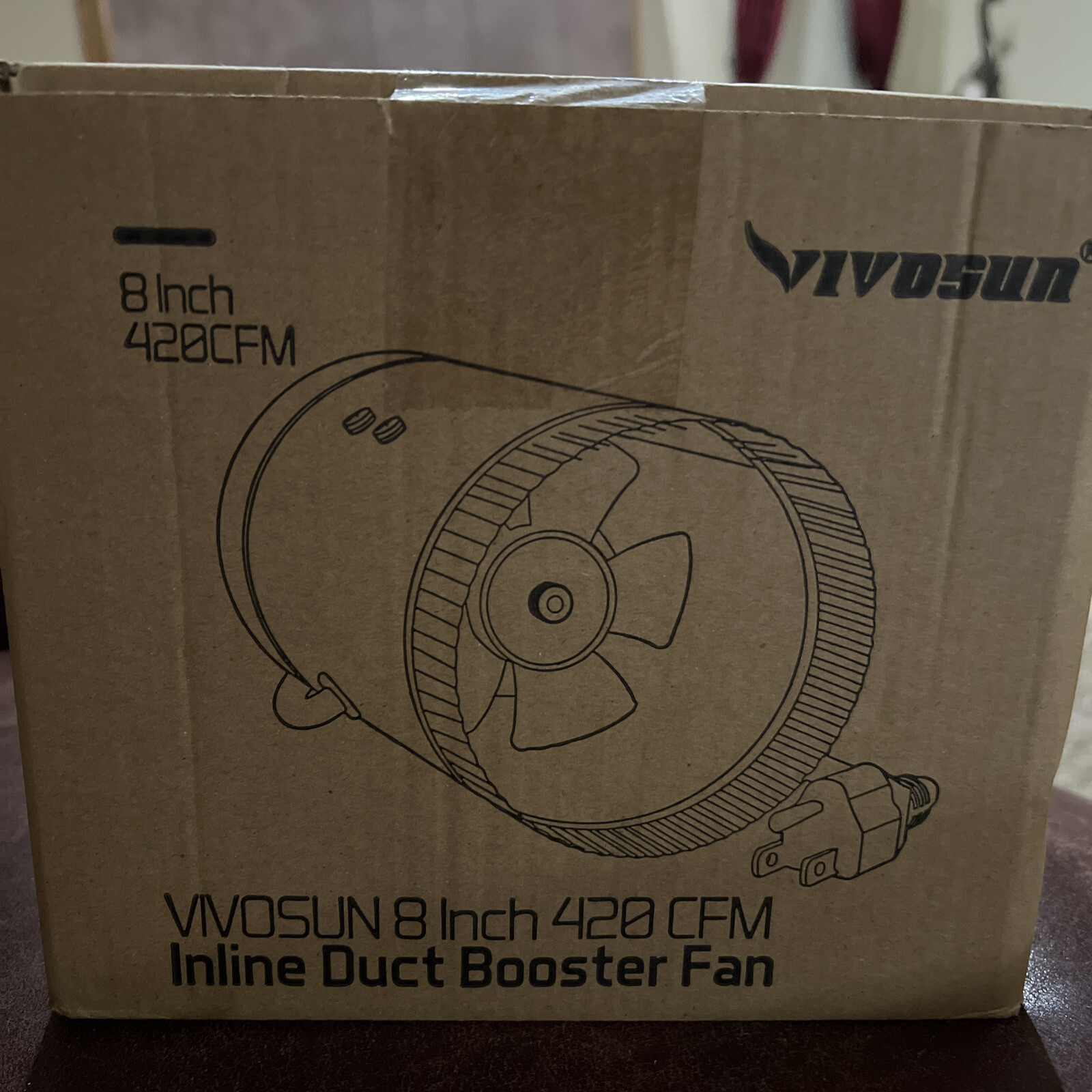 VIVOSUN 8 inch Inline Duct Fan 420 CFM, HVAC Exhaust Intake Fan, Low Noise