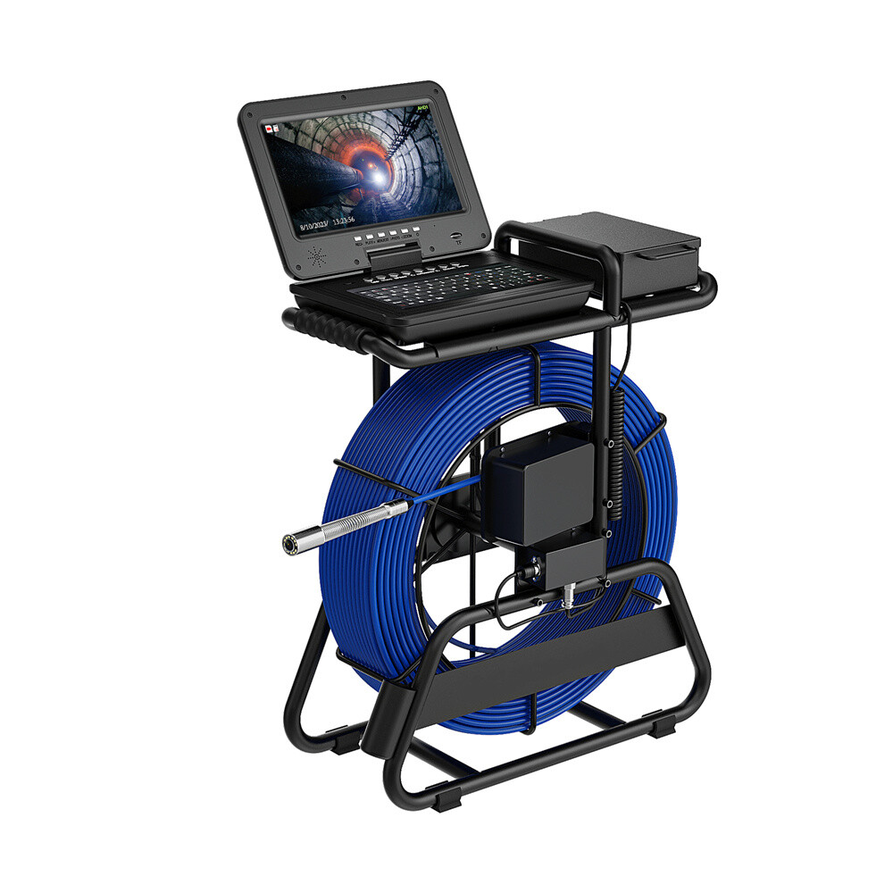 100m Sewer Pipe Inspection Camera 512hz Self-leveling Pipe Camera 10" Display
