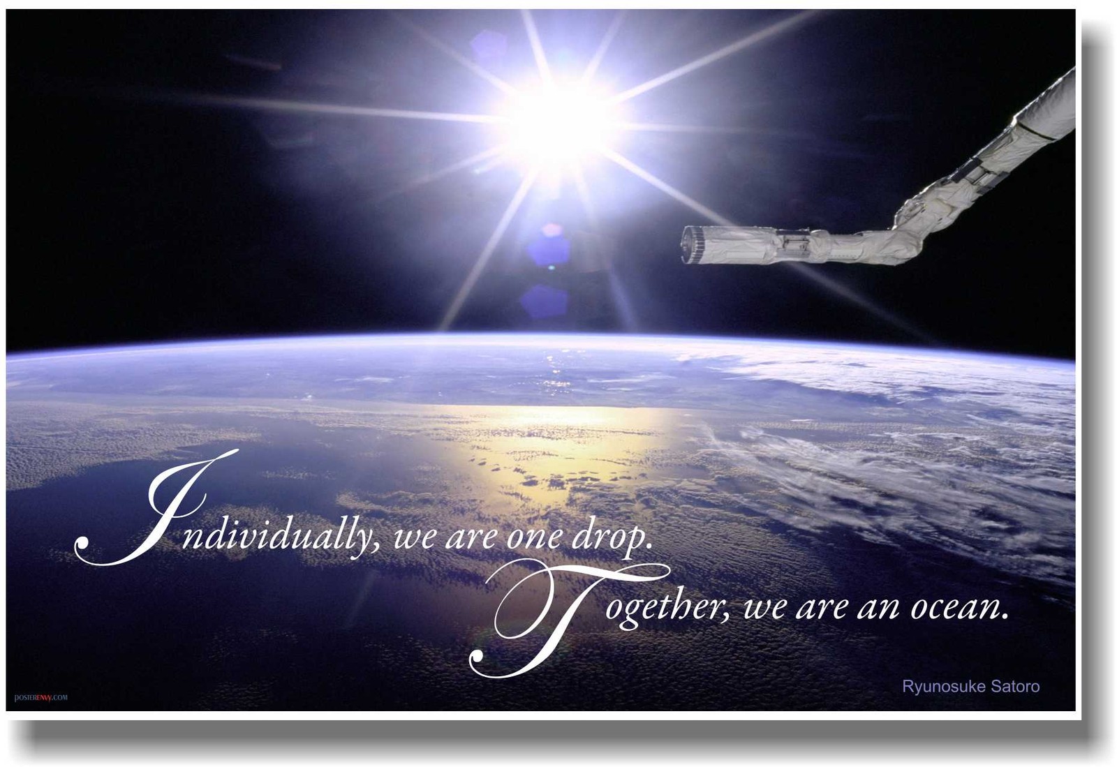 NEW MOTIVATIONAL POSTER - Individually We Are One Drop. Together we are an Ocean