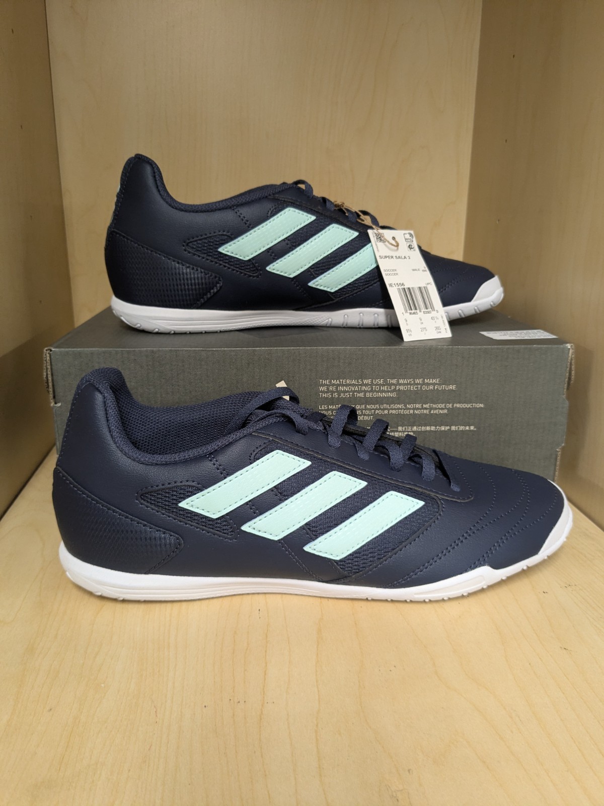 Adidas Super Sala 2 Soccer shoe, Navy/Aqua, IE1556