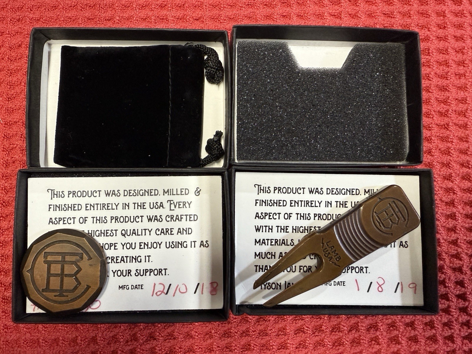 Tyson Lamb X The Buck Club TBC Ball Marker and Divot Tool Set Hand Stamped