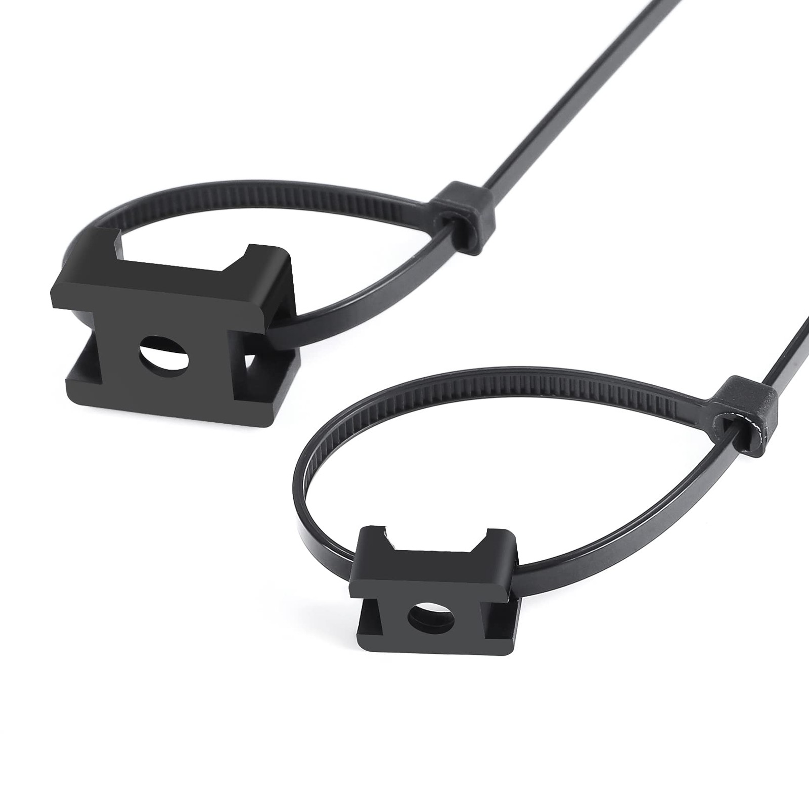 100 Pcs Cable Zip Tie Saddle Type Mounts Base with 100 Pcs 8" Cable Ties and ...