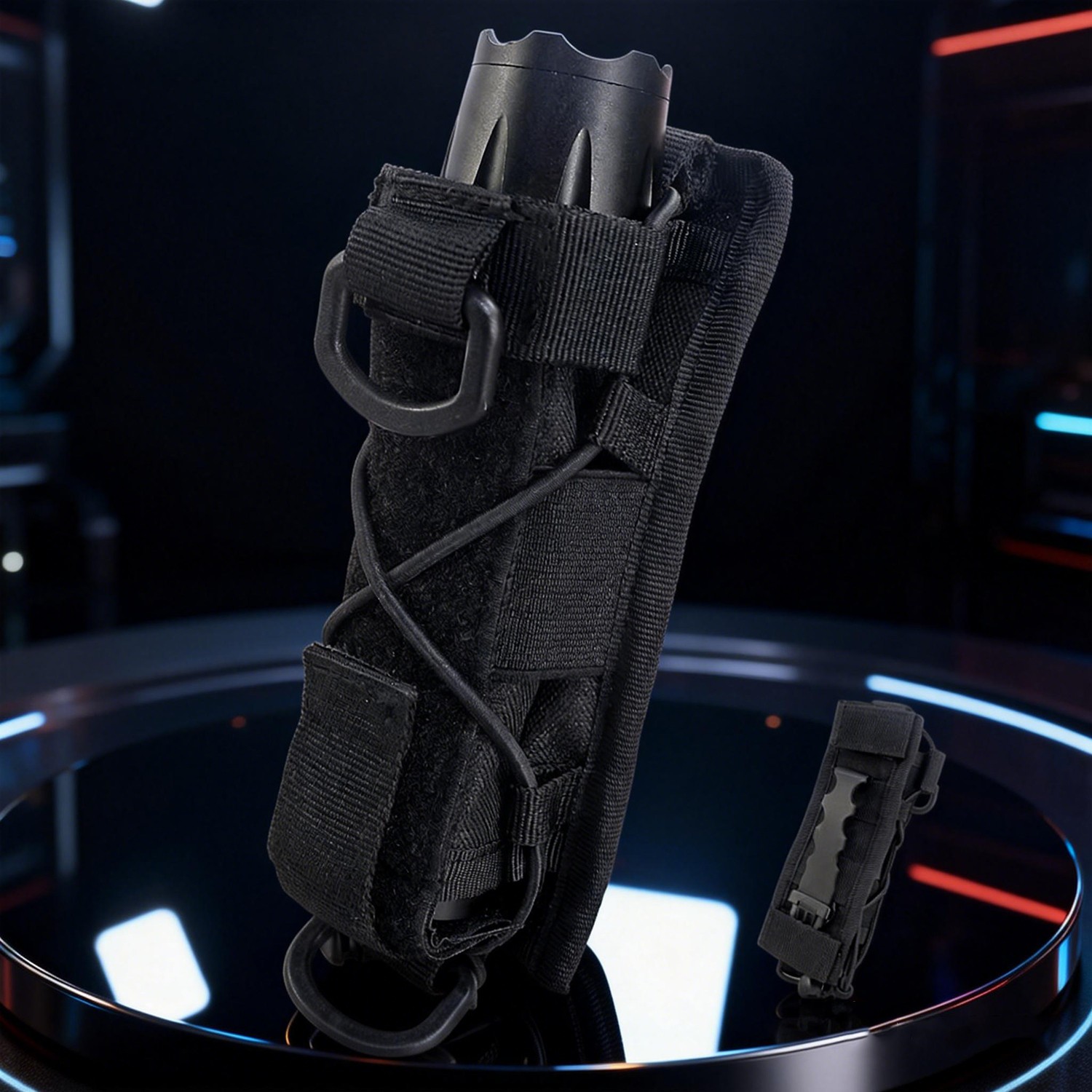 Flashlight Holster Tactical Molle Open-top Flashlight Holder for Tool Belt Pouch