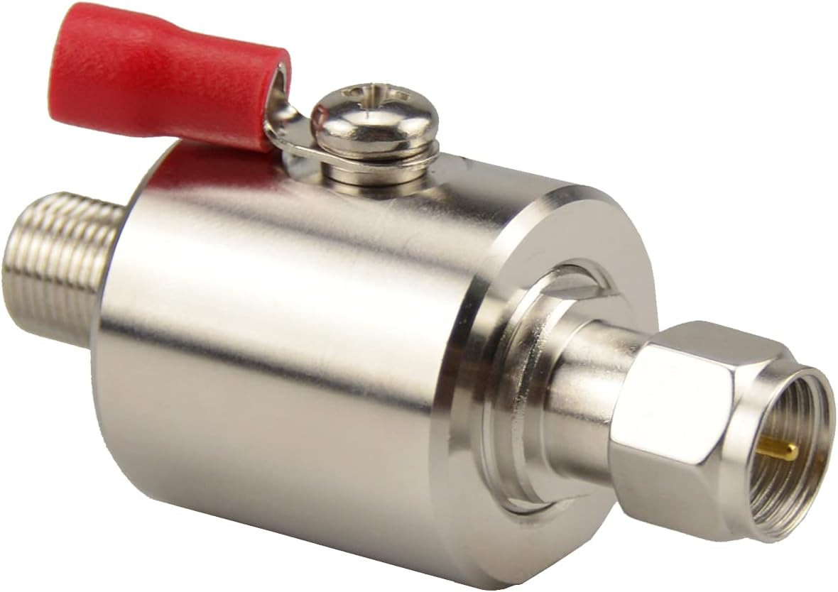 F Type Lightning Arrestor 3Ghz 75 Ohm with 90V Gas Tube Discharge TV Surge Prote