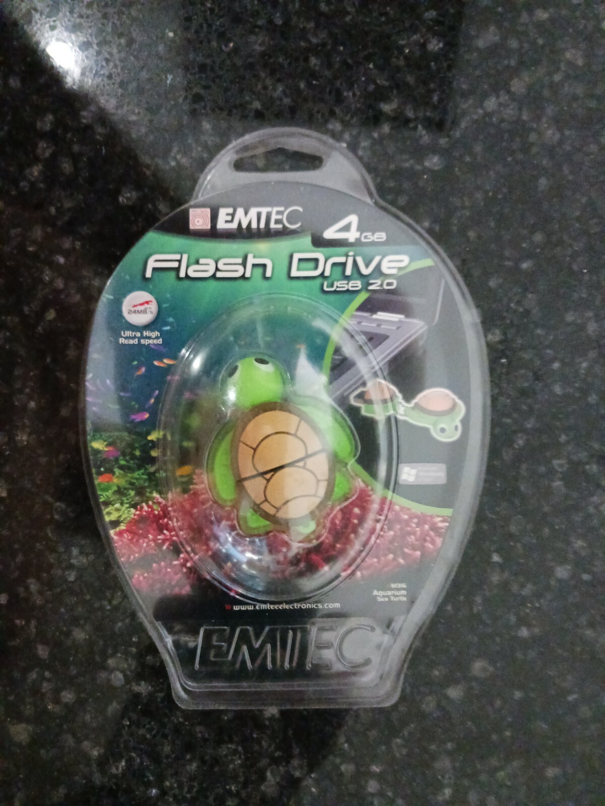 NEW SEALED Emtec Animal Design Novelty USB 2.0 Flash Drive 4GB TURTLE