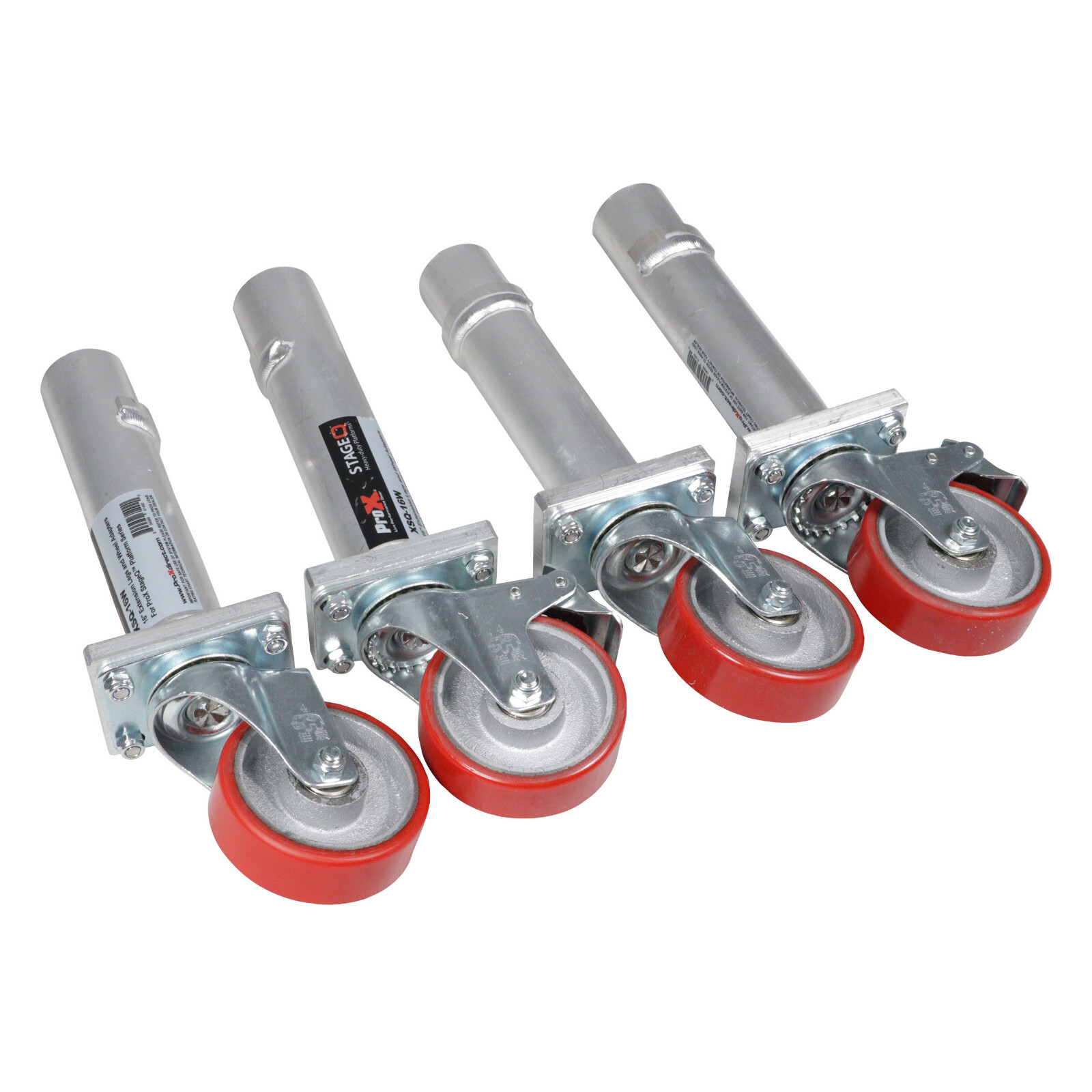 4 Prox StageQ Locking Staging 16" Height Stage Legs with 5" Rubber Steel Caster