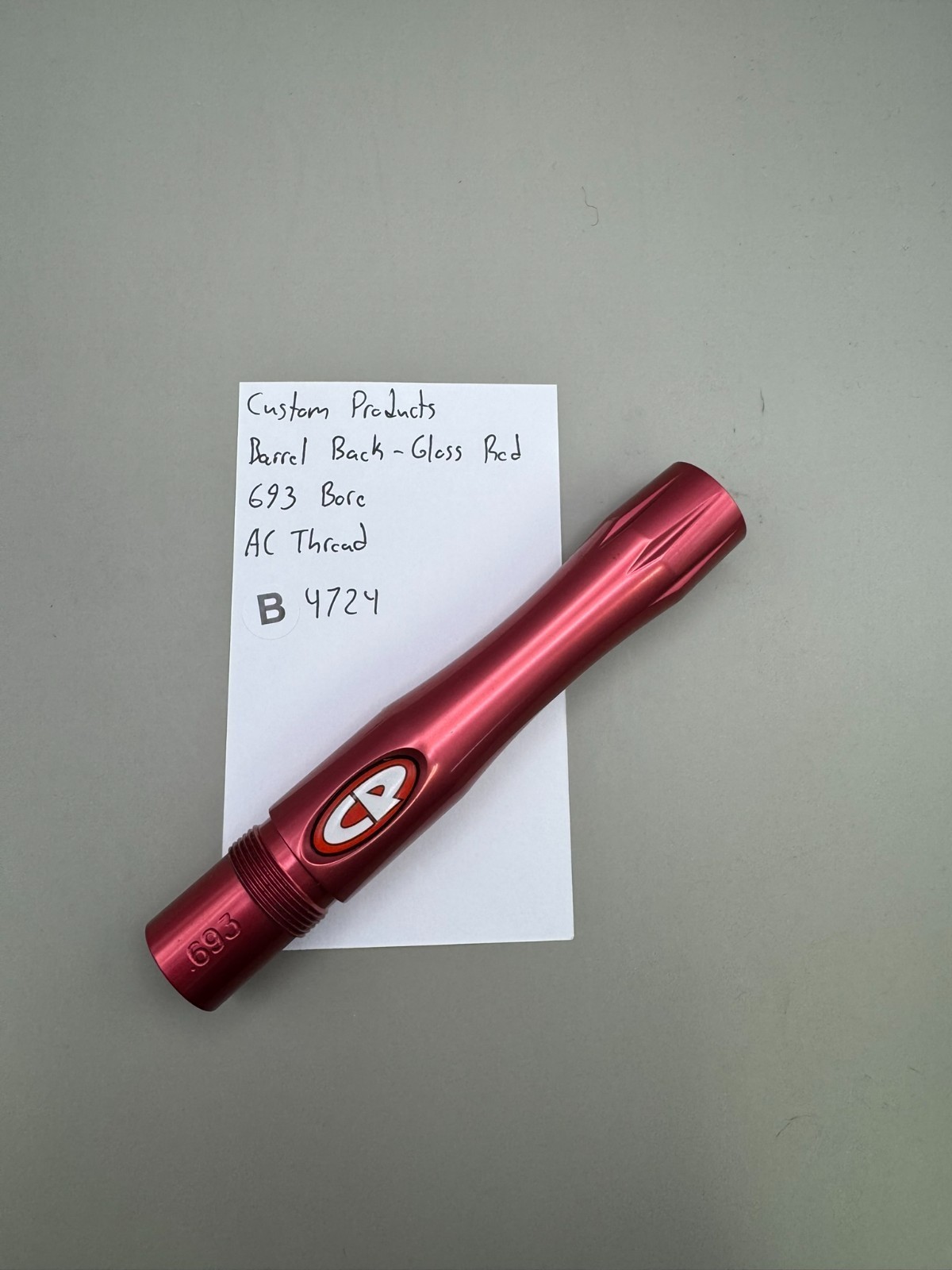 Custom Products Paintball Barrel Back-Gloss Red 693 Bore AC Thread