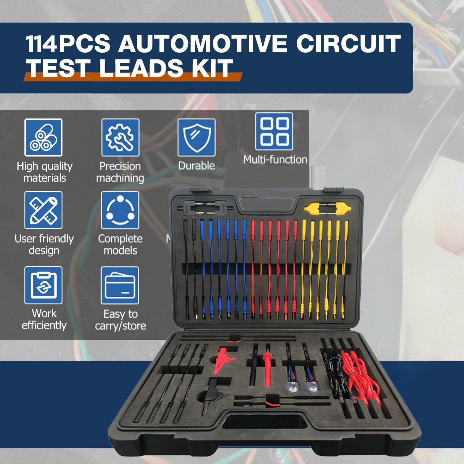 Multimeter Test Leads Kit 114PCS Multimeter Leads Kit Multi Function Electrical